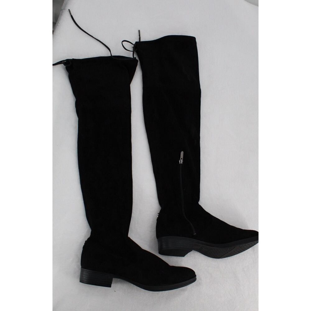 Circus By Sam Edelman Women Black Faux Suede Block Heel Over The Knee Boots Sz10